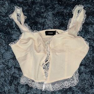 Cider Cream Lace Bustier Bodysuit